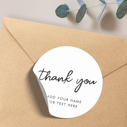Dank u, Sticker | Minimale typografie wit