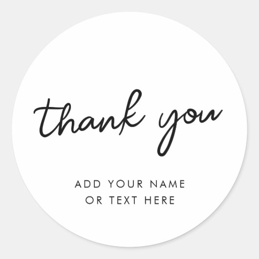 Dank u, Sticker | Minimale typografie wit (Voorkant)