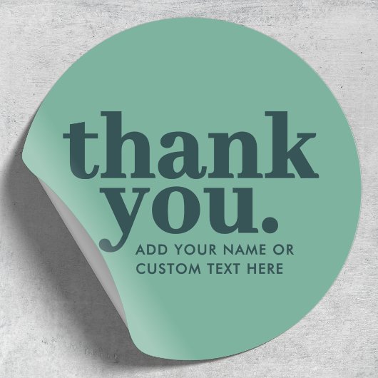 Dank u, Sticker | Moderne groene retro