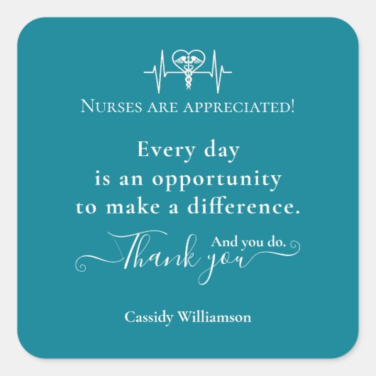 Dank u Sticker Patiënt aan verpleegkundige Geperso (Voorkant)
