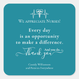 Dank u Sticker Patiënt aan verpleegkundige Geperso