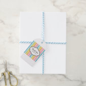 dank u Sticker regenboog strepen Cadeaulabel (Met Touw)