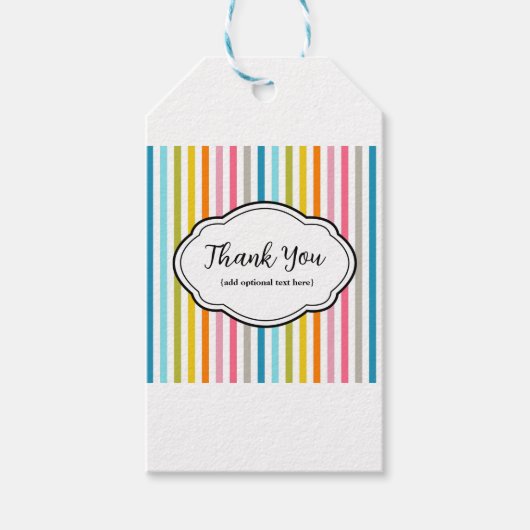 dank u Sticker regenboog strepen Cadeaulabel (Voorkant)