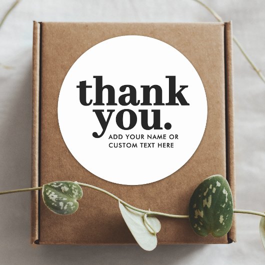 Dank u, Sticker | Retro zwart en wit