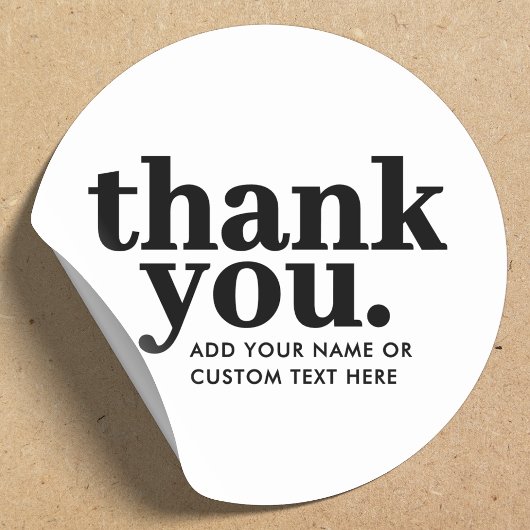 Dank u, Sticker | Retro zwart en wit