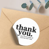 Dank u, Sticker | Retro zwart en wit