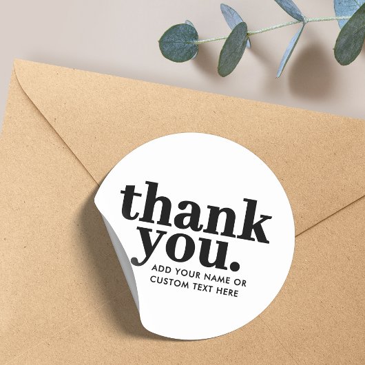 Dank u, Sticker | Retro zwart en wit