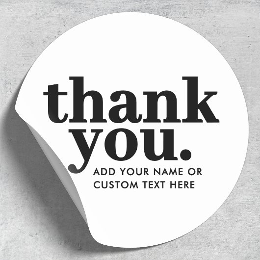 Dank u, Sticker | Retro zwart en wit