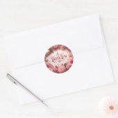 Dank u sticker roze - bloementhema (Envelop)