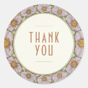 Dank U Sticker Vintage Art Nouveau Mucha