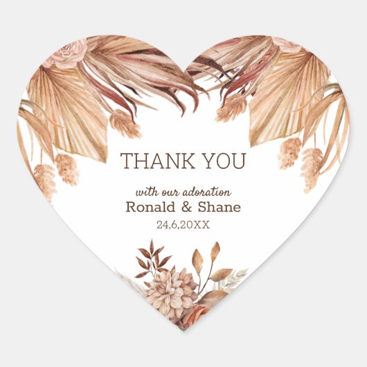 Dank u Sticker voor bruiloft (Voorkant)