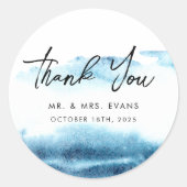 Dank u Sticker voor een moderne bruiloft. (Voorkant)