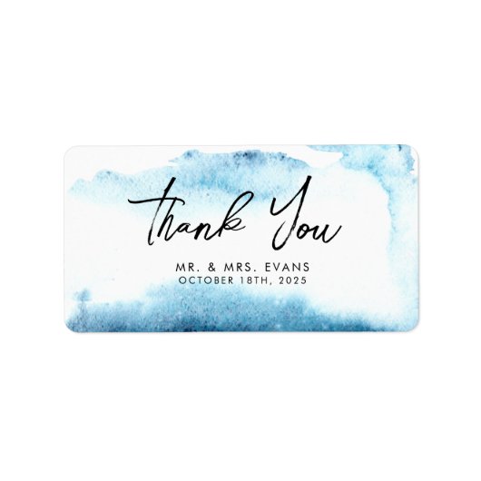 Dank u Sticker voor een moderne bruiloft. (Voorkant)