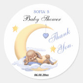 Dank u sticker voor het baby shower. (Voorkant)