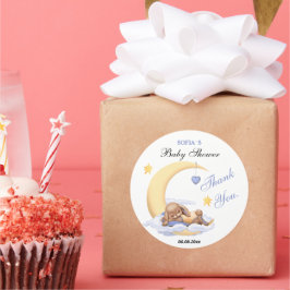 Dank u sticker voor het baby shower.