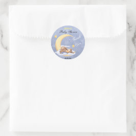 Dank u sticker voor het baby shower.