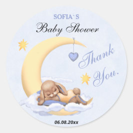 Dank u sticker voor het baby shower.