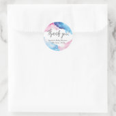 Dank u stickers Blauwe en Roze Waterverf (Tas)