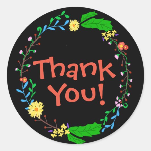 Dank u Stickers - Funky Floral (Voorkant)