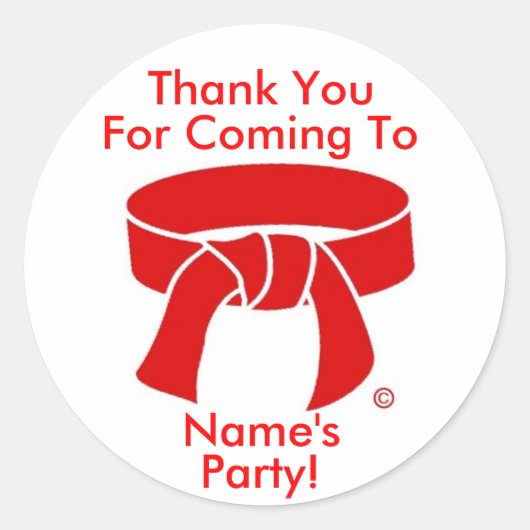 Dank u Stickers Martial Arts Red Belt (Voorkant)