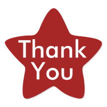 Dank u Stickers op rode achtergrond