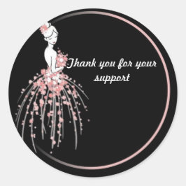 Dank u Stickers - Roze Floral jurk ontwerp