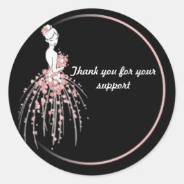 Dank u Stickers - Roze Floral jurk ontwerp