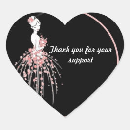 Dank u Stickers - Roze Floral jurk ontwerp