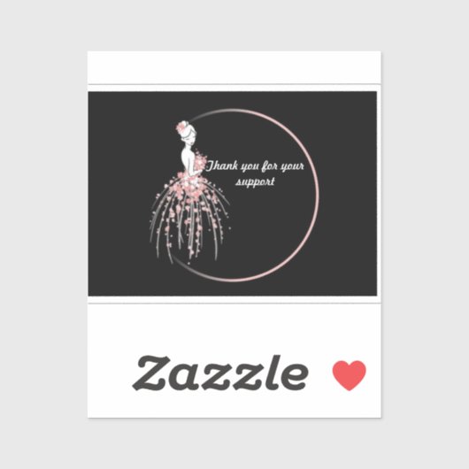 Dank u Stickers - Roze Floral jurk ontwerp (Vel)