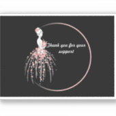 Dank u Stickers - Roze Floral jurk ontwerp (Voorkant)