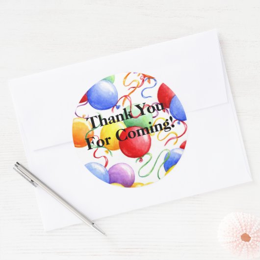 Dank u Stickers Verjaardagsfeestballonnen Roun (Envelop)