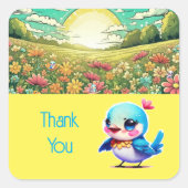 Dank u stickers - Vogels en zonsondergang (Voorkant)