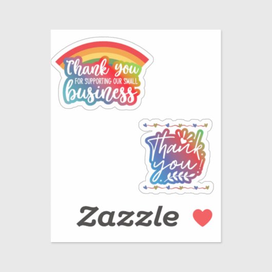 Dank u stickers voor het ondersteunen van kleine b (Vel)