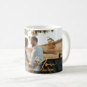 Dank u, stijlvolle gouden handschrift bruiloft fot koffiemok (Voorkant rechts)