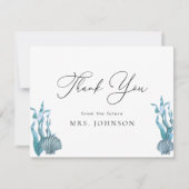 Dank u stijlvolle nautische shell Vrijgezellenfees Bedankkaart (Voorkant)