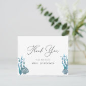 Dank u stijlvolle nautische shell Vrijgezellenfees Bedankkaart (Staand voorkant)