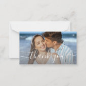 Dank u stijlvolle script bruiloft foto budget notitiekaartje (Voorkant)