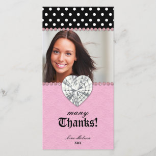 Dank U Stippen Kant Roze Sieraden Sweet 16 Bedankkaart