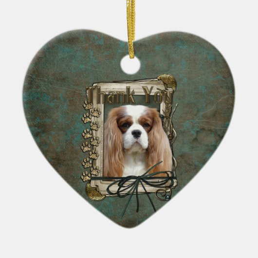 Dank u - Stone Paws - Cavalier Keramisch Ornament (Voorkant)