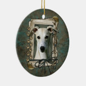 Dank u - Stone Paws - Whippet Keramisch Ornament (Rechts)