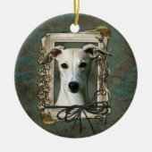 Dank u - Stone Paws - Whippet Keramisch Ornament (Voorkant)