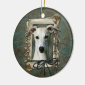 Dank u - Stone Paws - Whippet Keramisch Ornament (Links)