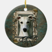 Dank u - Stone Paws - Whippet Keramisch Ornament (Achterkant)