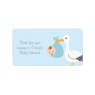 Dank u Stork levert Schattigee baby jongen Etiket