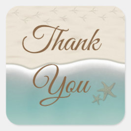 Dank u strand thema oceanische bruiloft stickers