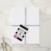 DANK U Strepen Wit Roze ROSE Hart Bruiloft Cadeaulabel (Met Touw)