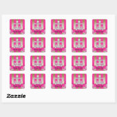 Dank u Stripes Sticker Sieraden Roze Kroon Goud (Vel)