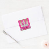 Dank u Stripes Sticker Sieraden Roze Kroon Goud (Envelop)