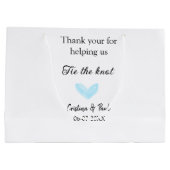 Dank u stropdas de Knoop Blue Heart bruiloft rusti Groot Cadeauzakje (Achterkant)