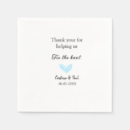 Dank u stropdas de Knoop Blue Heart bruiloft rusti Servet